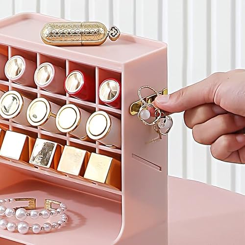 Make-up-Organizer-Schublade mit Großem Platz, Einfach zu Verstauen, Design mit Oberen Rillen, Staubdichte Schubladen, Schräges Design, Platzsparend für Schmuck, Lippenstift und von ZJchao