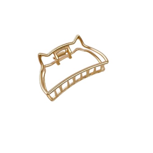Metal Hair Claw Clips Matt Gold Nonslip Kopfbedeckung Frauen Dickes Langes Haar für das Tägliche Duschen -Make -up Anwendbarer Szene (mittlere Katze) von ZJchao