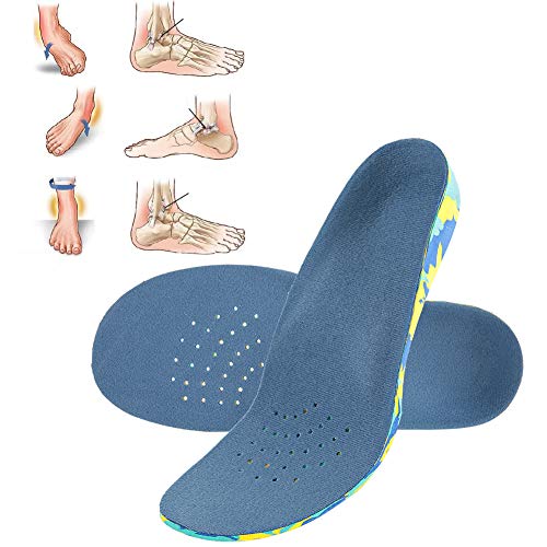 Orthopädische Einlegesohle für Kinder Einlegesohlen für Schuhe zur Unterstützung des Fußes mit hohem Fußgewölbe aus EVA, Plüsch-Einlegesohlen Orthopädische Einlegesohle (M-Blau) von ZJchao