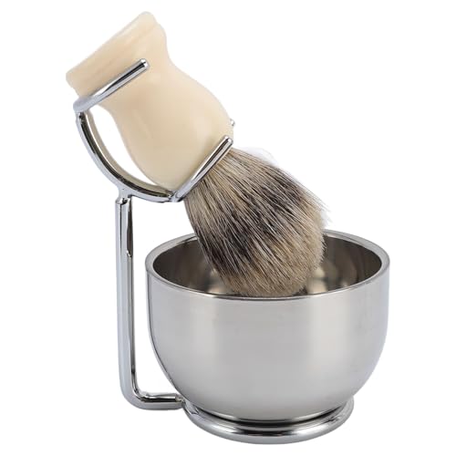 Rasierpinsel Kit, Männer Rasierbürsten Set Weiches Haar Edelstahl Ständer 3 -teiliges Kit Zum Pflege -Set von ZJchao