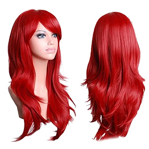 Rote Lockige Perücke Cosplay Atmungsaktiv Weich Bequem Lose Lockenhaarperücke Universell Für Halloween Weihnachten von ZJchao