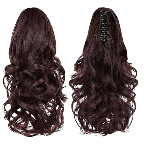 Schwarze Pferdeschwanzerweiterung, Curly Wavy Claw Clip -Haarteil mit 14 Insertion Pinsel für Frauen Mädchen, Synthetische Ballaststoffe und Aussehen, Leicht zu Züchten und (BLACK) von ZJchao