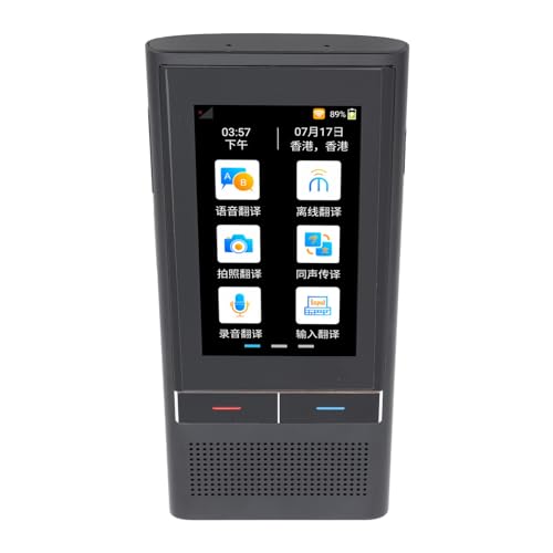Smart 4G Language Übersetzer Gerät 138 Online -Sprachen 19 Offline -Übersetzungsfoto Unterstützung Hotspot SIM Card Dark Grey für Globale Reise von ZJchao