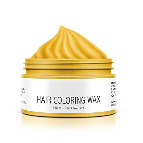 Temporäre Haarfärbemittel Wachs, 120g/4.23oz 100% Natur Frisurencreme, Nstant Haarwachs Haarpomaden für Männer und Frauen Party Cosplay(Gold) von ZJchao