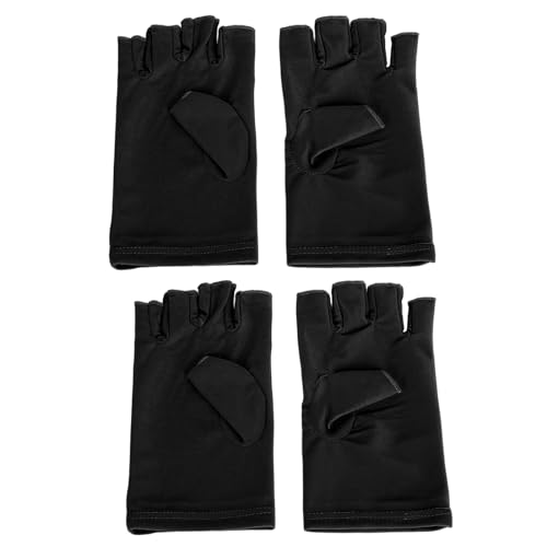 UV-Schutz-Maniküre-Handschuhe, Fingerlose Gel-Nagellampe, Anti-UV-Handschuhe für Frauen mit Atmungsaktivem Sonnenschutz-Design (BLACK) von ZJchao