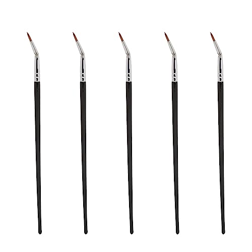 Ultrafeiner Bürstenkopf, Weiches Faserhaar, Breites Einsatzspektrum, Ergonomischer Griff, Tragbares Design, 5 Stück Gebogener Eyeliner-Pinsel, Multifunktionales Make-up, von ZJchao