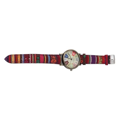 Watch Multicolour Bohemian Style Messing PU Leder Button Batterie Frauen Watch for Birthday Party Gifting (BLUE) von ZJchao