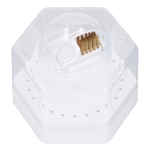 Weißer Nagelbohrer-Bit-Halter mit 24 Löchern, Nagel-Bit-Organizer, Reinigungsbürsten-Etui für Zuhause und Salon von ZJchao