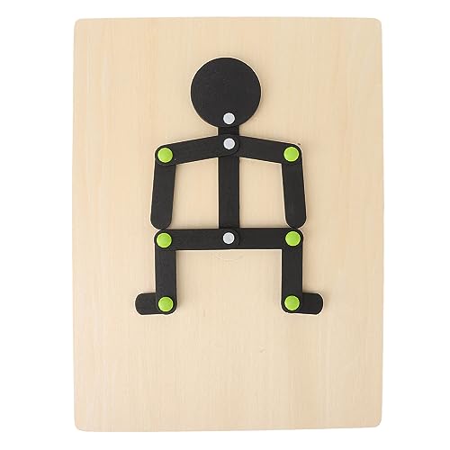 Woden Stick Man Puzzle-Spielzeug, Hölzernes Stickman-Spielzeug, Frei Bewegliche Gliedmaßen, Pädagogisches Stick Man-Puzzle-Spielzeug mit 24 Karten von ZJchao