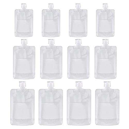 ZJchao 12 PCs Stehen Sie Klare Plastikplastik Leerer Verpackungsbeutel Tragbarer Reisetaschen mit Undeterdichtem Kosmetik-Lotion-Aufbewahrungsbeutel für die Reise (15/15/6 99.00) von ZJchao