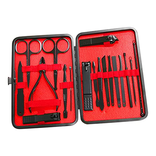 ZJchao 18pcs Nail Care Kit Edelstahl Maniküre -Pediküre -Set mit 2 Scheren 3 Nagelschneidemittel 10 Pediküre Messer für Heimsalonreisen von ZJchao