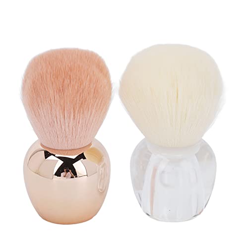 ZJchao 2pcs Nail Dust Cleaner Pinsel Pinsel Pulver Remover Pinsel Nagelkunstpinsel mit Weicher Synthetischer Faser Haar Roségold Weißer Griff für Haus Salon Make -up von ZJchao