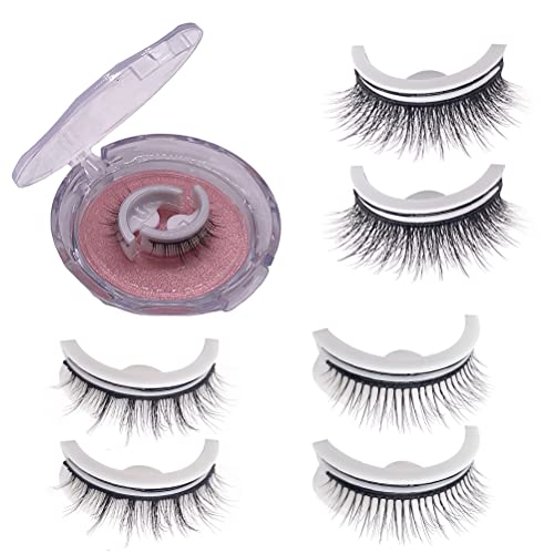ZJchao 3 Paare Selbstklebend Wiederverwendbares Langvolumen Wimpern Erweiterungen Sehen Frauen Schwarz aus von ZJchao