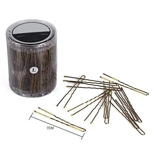 ZJchao 300pcs U -förmige Haarklammern Wellige Haarnadeln für Frauen 3 Größen 2 Farben Friseur -Werkzeuge Friseur Accessoires Salon Haarklemmen mit Kugelspitzen (L) von ZJchao