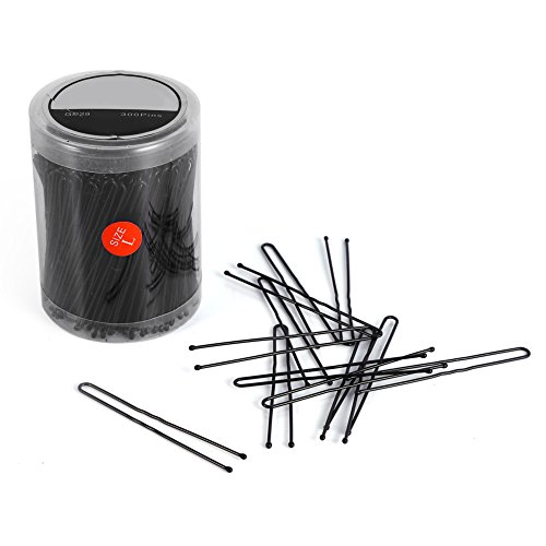 ZJchao 300pcs U -förmige Haarklammern Wellige Haarnadeln für Frauen 3 Größen 2 Farben Friseur -Werkzeuge Friseur Accessoires Salon Haarklemmen mit Kugelspitzen (L) von ZJchao