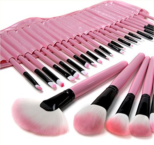 ZJchao 32 Pink Pinsel MAKE UP Kosmetik Profi Schatten 18 Stiftung Puder Blush, Make Up Pinsel Set, Professionelles Schminkpinsel Kosmetikpinsel Lidschatten Gesichtspinsel Eyeliner von ZJchao