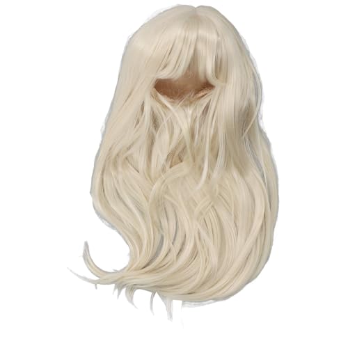 ZJchao Babyperücken für Mädchen Kind, Weiche Seide, Mesh Stoff Baumwollpuppenperücke Babypuppenkopfperücken für Puppen mit Modischen Farben und Eleganten Formen für Verschiedene Styling (Milch Gold) von ZJchao