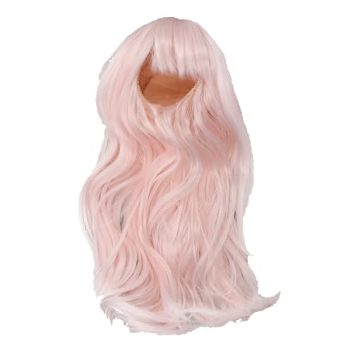 ZJchao Babyperücken für Mädchen Kind, Weiche Seide, Mesh Stoff Baumwollpuppenperücke Babypuppenkopfperücken für Puppen mit Modischen Farben und Eleganten Formen für Verschiedene Styling (Leicht rosig) von ZJchao