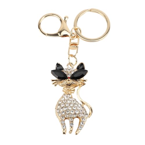 ZJchao Bling -Schlüsselanhänger, Süßer Rucksack-Schlüsselanhänger für Frauen und Mädchen, Multifunktionaler Taschenanhänger-Schlüsselanhänger, mit Glänzendem Katzen-Design, Klare (WHITE) von ZJchao