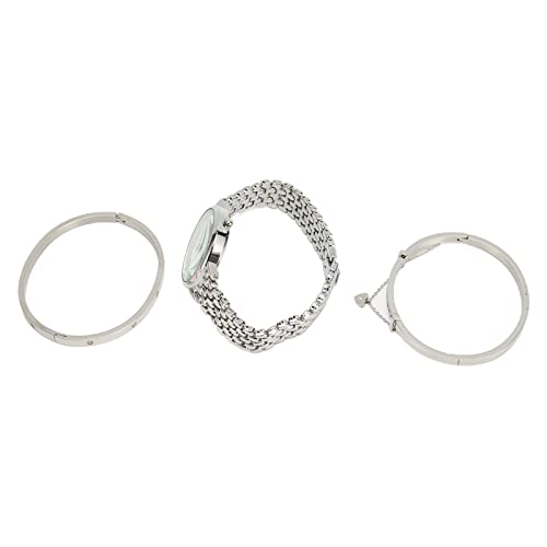 ZJchao Damenuhr Silberlegierung Uhr Geschenkset - wasserdichte, luxuriöse Damenuhr in Silberlegierung mit Modearmband und Diamantuhr im 3-teiligen Set als geeignet von ZJchao