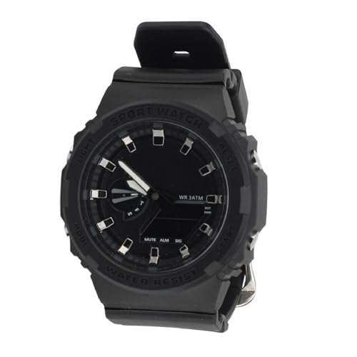 ZJchao Dual Display Student Watch Analog Digital Sports Uhr mit 30 M Schocksicheres Design LED Backlight World Time Stoppwatch -Datum Alarm für Outdoor -Aktivitäten (Schwarz Schwarz) von ZJchao
