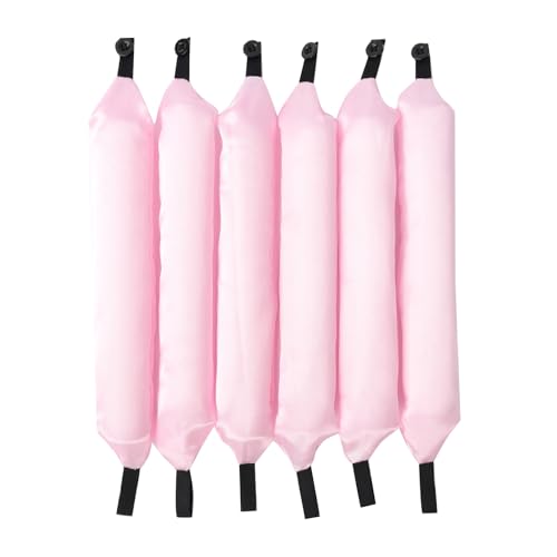 ZJchao Fauzhaar -Lockener -Set -Schaumwalzen Big Wavy Curling Rohrknopf Styling für Look Handtuch Stoff Schwarz Rosa Blau 6pcs Home Salon (ohne Haarbänder) von ZJchao