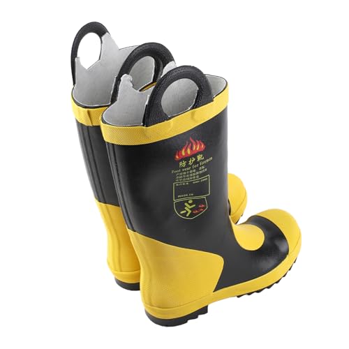 ZJchao Feuerwehrstiefel, Feuerwehr- und Sicherheitsstiefel mit Starker Praktikabilitätsrettung Hoher Gummi -Arbeitsstiefel für Nothilfe, Outdoor Abenteuer und Andere Projekte (41 Größe) von ZJchao