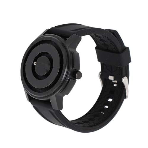 ZJchao Floating Balls Magnetschwebeuhr, Unisex-Quarzuhr mit Wasserabweisendem Silikonband, Kreatives Herrenuhr-Zubehör für den Täglichen Gebrauch (Schwarze Muschel, Blaue Schuppen) von ZJchao