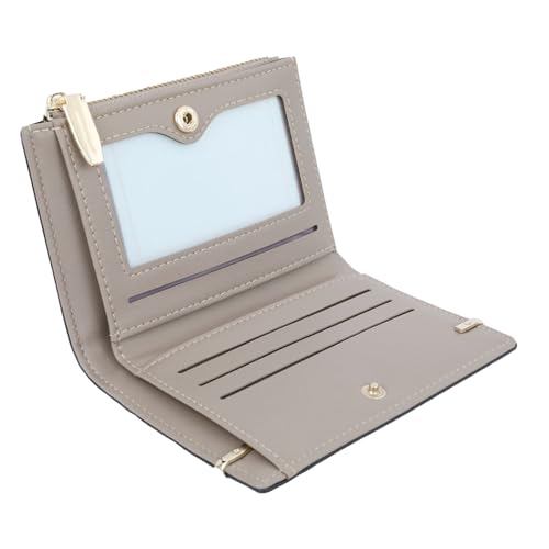 ZJchao Frauen Geldbeutel Kleiner Brieftasche Kompakte Brieftasche Mini Brieftasche Trendy Short Design Secure Schnalle Mittelschwerer Kapazität Leichtes Tragbar mit Premium -PU (Gray) von ZJchao
