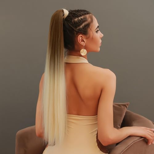 ZJchao Gerade Pferdeschwanz Haarverlängerung Aussieht Wrack Pfeilperücke 26in Länge Daily Wear Frauen (NMW002-3) von ZJchao