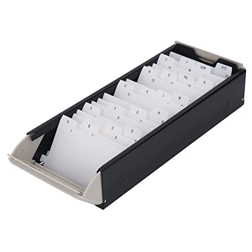 ZJchao Kartenkartendatei in der Kartenhalter, Visitenkartenspeicherbox Enthält 800 Karten A-Z Index Transparent Deckung Erweiterbarer Raum für Eisenplastikkonstruktion (Black) von ZJchao