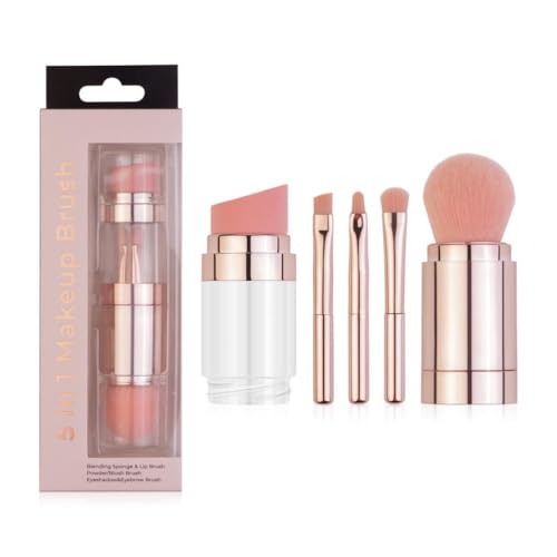 ZJchao Make -up -Pinsel 5 in 1 Augenbrauen Lippen -Lidschatten -Pinsel -Make -up -Werkzeugen für Anfänger und Profis Make -up -Künstler Roségold (PURPLE #71) von ZJchao