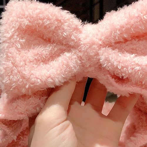 ZJchao Make -up -Stirnband, Hautfreundliches Weiches Elastisches Band, Niedliche Gesichtswäsche -Stirnband, Leichte Hautpflege -Stirnbänder, Süßer (Schleife rosa) von ZJchao