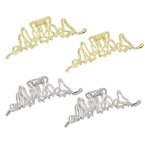 ZJchao Metalllegierhaarklauenklammern Elegante Haarbarrettes für Frauen Ordentliches Lockiges Haar Täglich Gebrauch (4PCS) von ZJchao