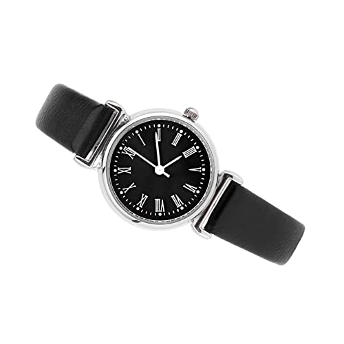 ZJchao Mode Frauen Kleider Uhren Sie Retro Leder Mini Armbanduhr für Verschiedene Gelegenheiten in 5 Farben (schwarzer Gürtel, Schwarze Scheibe) von ZJchao