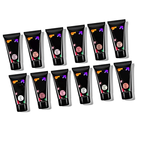 ZJchao Nagelverlängerungsgel - 12er Set, 15ml pro Stück - Schmerzlos, geruchlos und sicher - für Nageldesign und DIY - Geeignet für UV Nagel Lampen - Nagelverlängerungs-Set von ZJchao