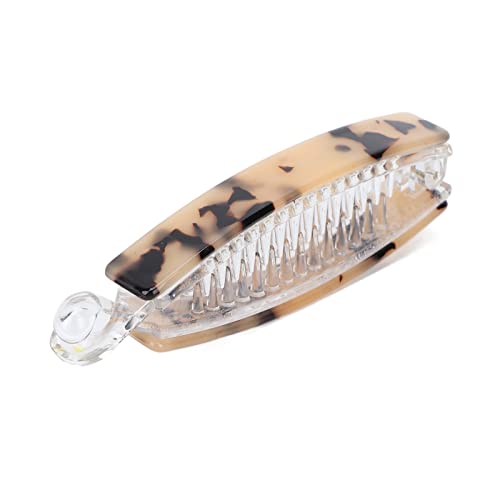 ZJchao Nonslip Hair Claw Slip Resistant Hair Starker Grip Bananenclip für Frauen Mädchen mit Engen Bis auf Beißzähne Glatten Design -Mode -Styling -Accessoires (Transparenter aus Reisschildpatt) von ZJchao