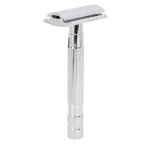 ZJchao Sicherheit Doppel -Vintage -Stil Glatt Genaues Rasieren ohne Reizung Langlebige Nicht überrutsche Ergonomische Design Premium Zinklegungsmänner Rasur (SILVER) von ZJchao