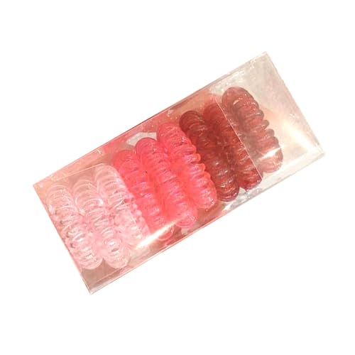 ZJchao Spiral-Haargummis, Bequem zu Tragen, Elastische Spiral-Haargummis für Mädchen (Farbverlauf Rot) von ZJchao