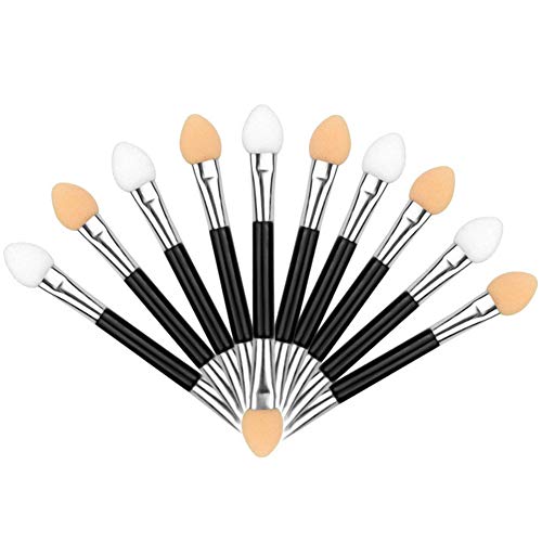 ZJchao Sponge Eyeshadow Brush - 10 Stück Einweg Schwamm Lidschattenpinsel, doppelseitig, für präzises und einfaches Auftragen - Make-up Pinsel für Lidschatten von ZJchao