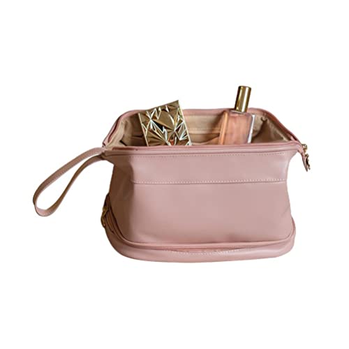 ZJchao Tragbare PU -Leder -Make -up -Tasche mit Großer Kapazität für Frauen und Mädchen Reisen Toilettenstraße Aufbewahrung (Pink) von ZJchao