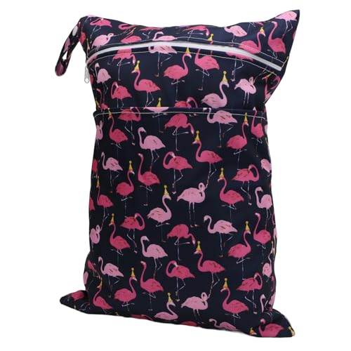 ZJchao Tragbare Wickeltasche, Aufbewahrungstasche, Wasserdicht, Polyester, Wiederverwendbar, mit Doppelreißverschlüssen, Windel- und Trockentasche mit Schnallengriff, Robust und (T12) von ZJchao