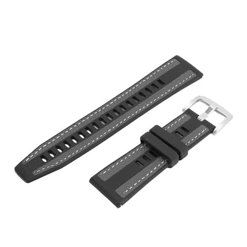 ZJchao Watch -Gurt Water Watch Band Schweißsicheres Gummigurt für GT4 -Austausch mit Edelstahlschnalle Non -Slip -Litchi -Muster (GREY) von ZJchao