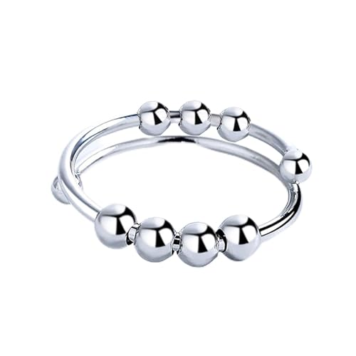 Zappel Ring Edelstahl Rotierende Perlen Massieren Knöchelring Silber Verstellbar Zappel Ring Edelstahl Rotierende Perlen Massieren Knöchelring Silber Verstellbar von ZJchao