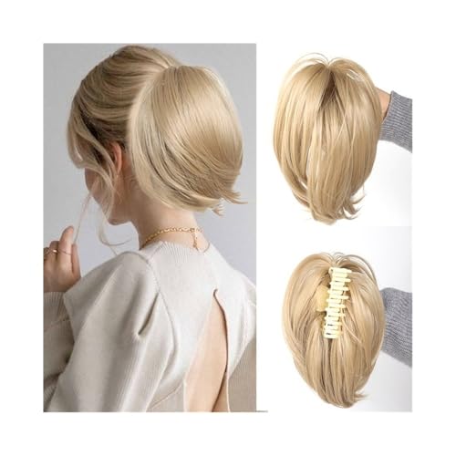 kunsthaar zum einflechten Synthetische Messy Bun Scrunchies Synthetische gerade Chignon Klaue Clip in Pferdeschwanz Haarteil haare zum einflechten(24) von ZKALQECNF