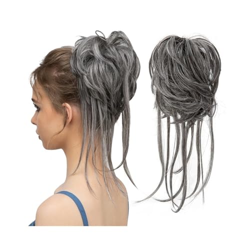 kunsthaar zum einflechten Synthetische elastische Messy Bun Haarteile natürliche Welle Scrunchie Pferdeschwanz Haarverlängerungen for Frauen haare zum einflechten(4 60) von ZKALQECNF