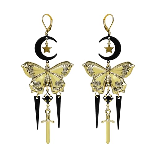 ZKBKJSPZJB Halbmond Quarz Kristall Hexe Ohrringe Gothic Meerjungfrau Festival Hochzeit Okkulte Boho Kristall Zubehör Ohrringe Gothic Schmuck, Messing, Messing ZKBKJSPZJB Halbmond Quarz Kristall Hexe Ohrringe Gothic Meerjungfrau Festival Hochzeit Okkulte Boho Kristall Zubehör Ohrringe Gothic Schmuck, Messing, Messing von ZKBKJSPZJB