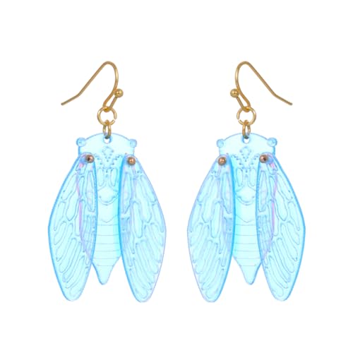 ZKBKJSPZJB Modische goldene Zikaden-Acryl-Ohrringe, niedliche Insektenmotten-Flügel-Ohrringe für Damen und Mädchen, Sommerurlaubsschmuck, Acryl ZKBKJSPZJB Modische goldene Zikaden-Acryl-Ohrringe, niedliche Insektenmotten-Flügel-Ohrringe für Damen und Mädchen, Sommerurlaubsschmuck, Acryl von ZKBKJSPZJB