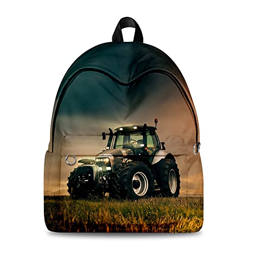 Traktor Rucksack,Grosse Kapazität Kinder Rcksack Schultasche für Jungen Und Mädchen -17Zoll (43x 17x 34cm) (A04) von ZKDT