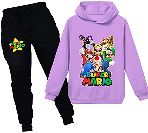 ZKDT Bekleidung Anzug Kapuzenpullover Set Sweatshirts Unisex Hoodie Geeignet für 3-14 Jahre alt (A3,160cm) von ZKDT